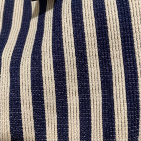 AQUA BLOOMINGDALES Striped Off the Shoulder Romper XS - Picture 4 of 5